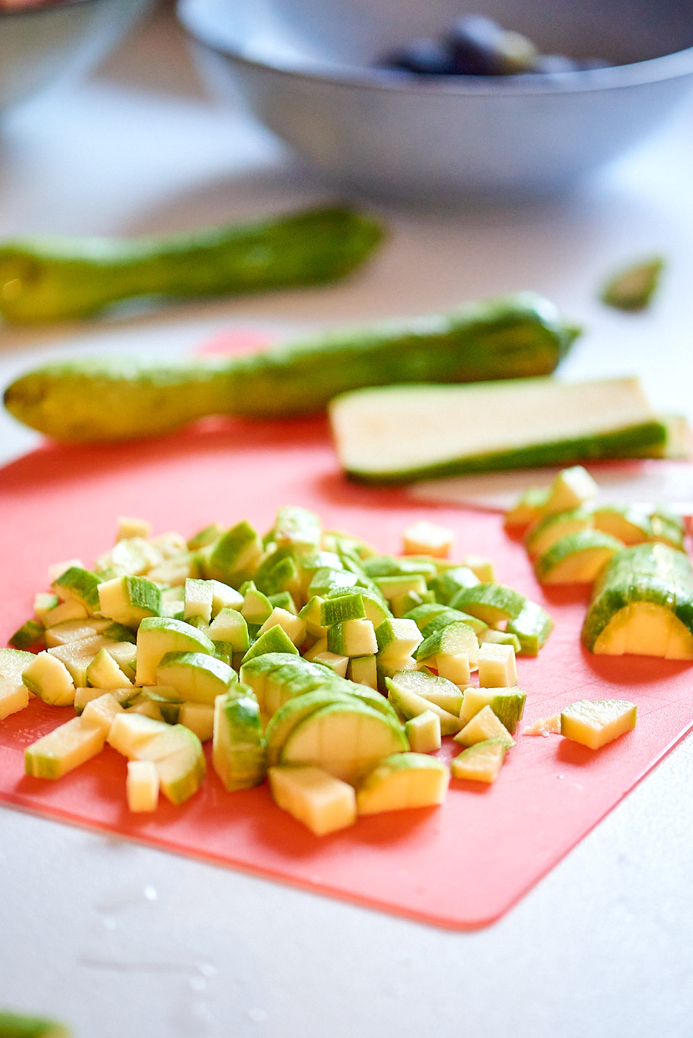 photo de découpe des courgettes