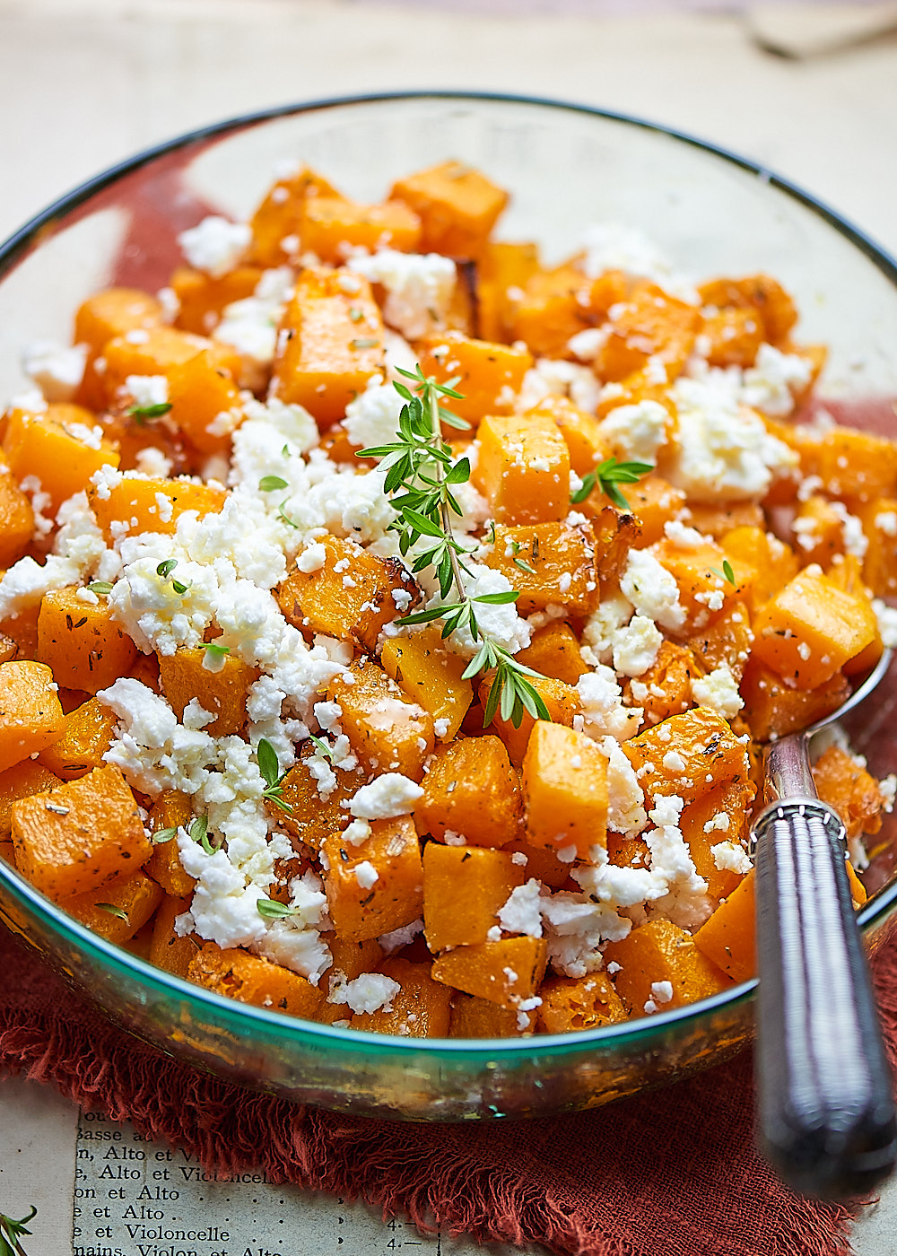 photo culinaire de Dés de butternut rôtis à l'airfryer