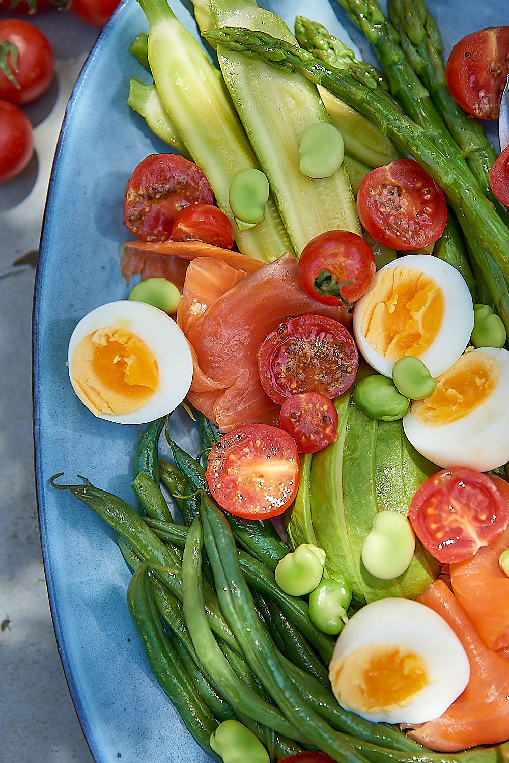 recette de Salade printanière au saumon fumé et asperges et avocat