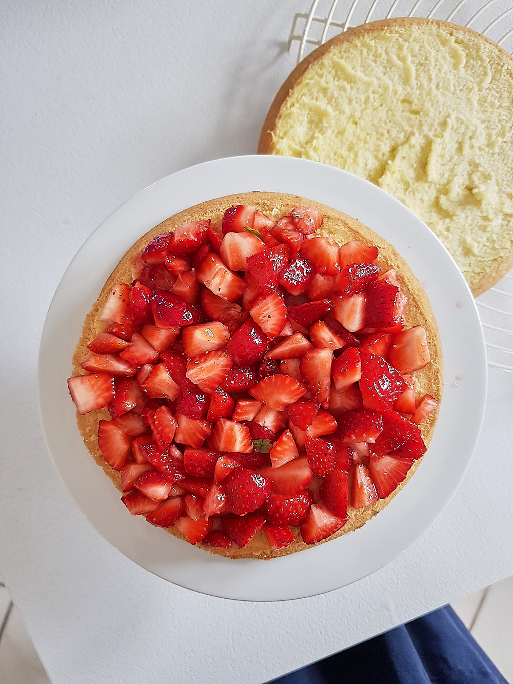 photo du montage de fraisier facile