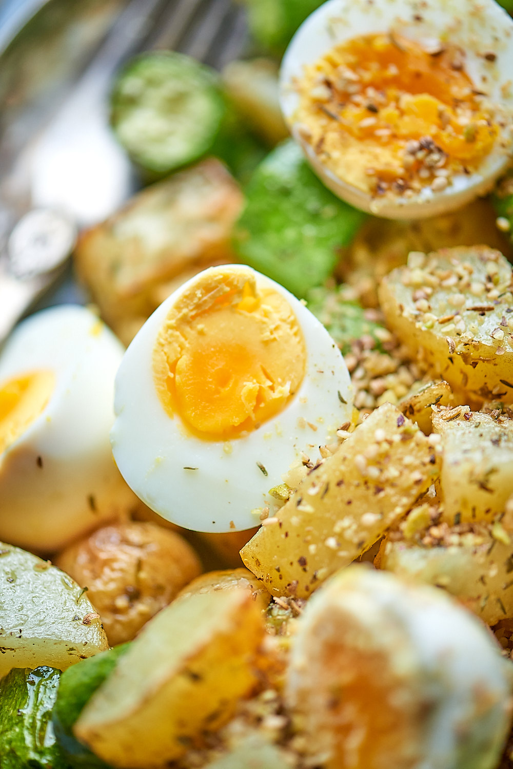 photo de Salade de pommes de terre et courgettes aux oeufs