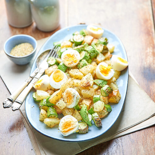 recette de Salade de pommes de terre et courgettes aux oeufs de Vanessa cuisine