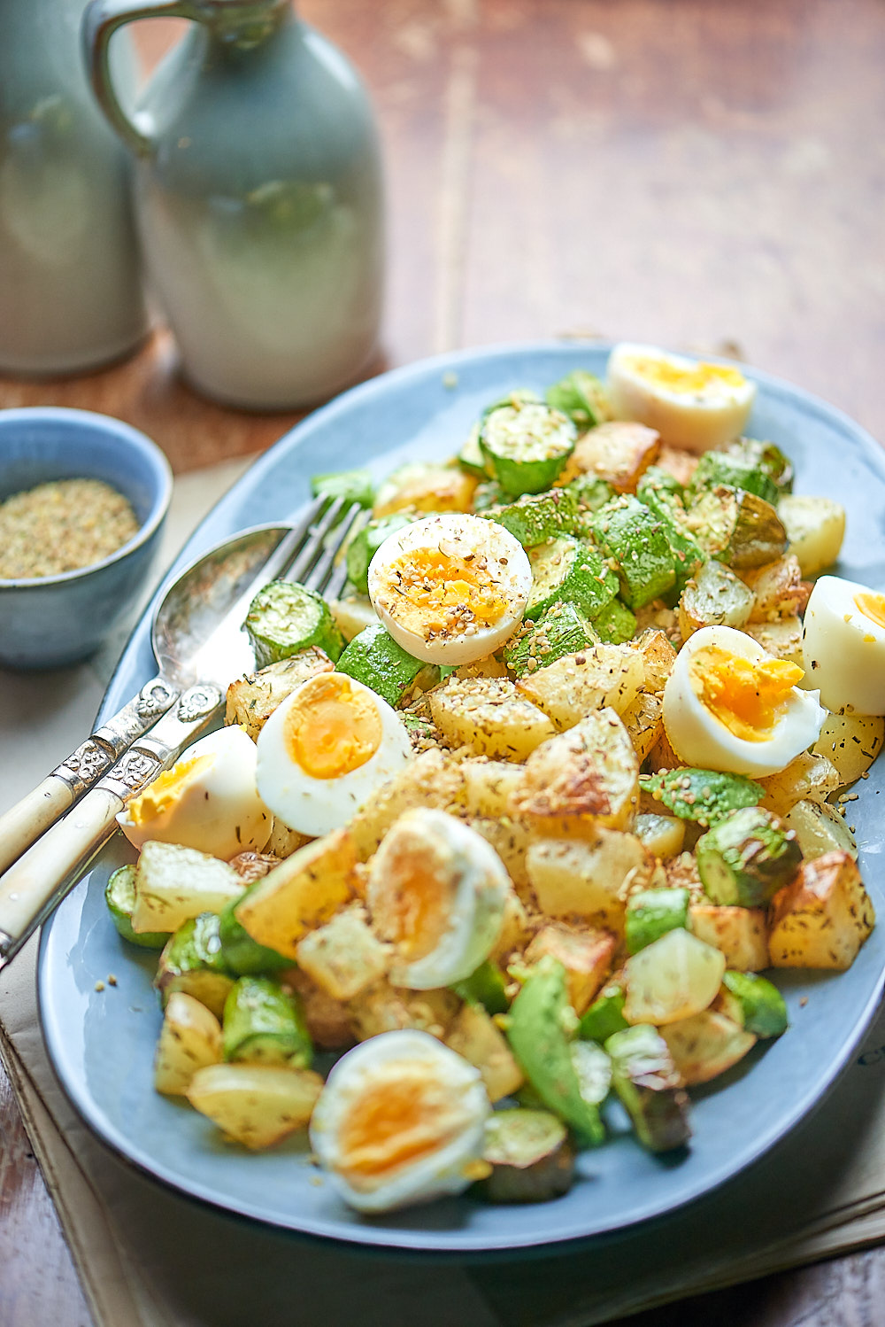 photo de Salade de pommes de terre et courgettes aux oeufs