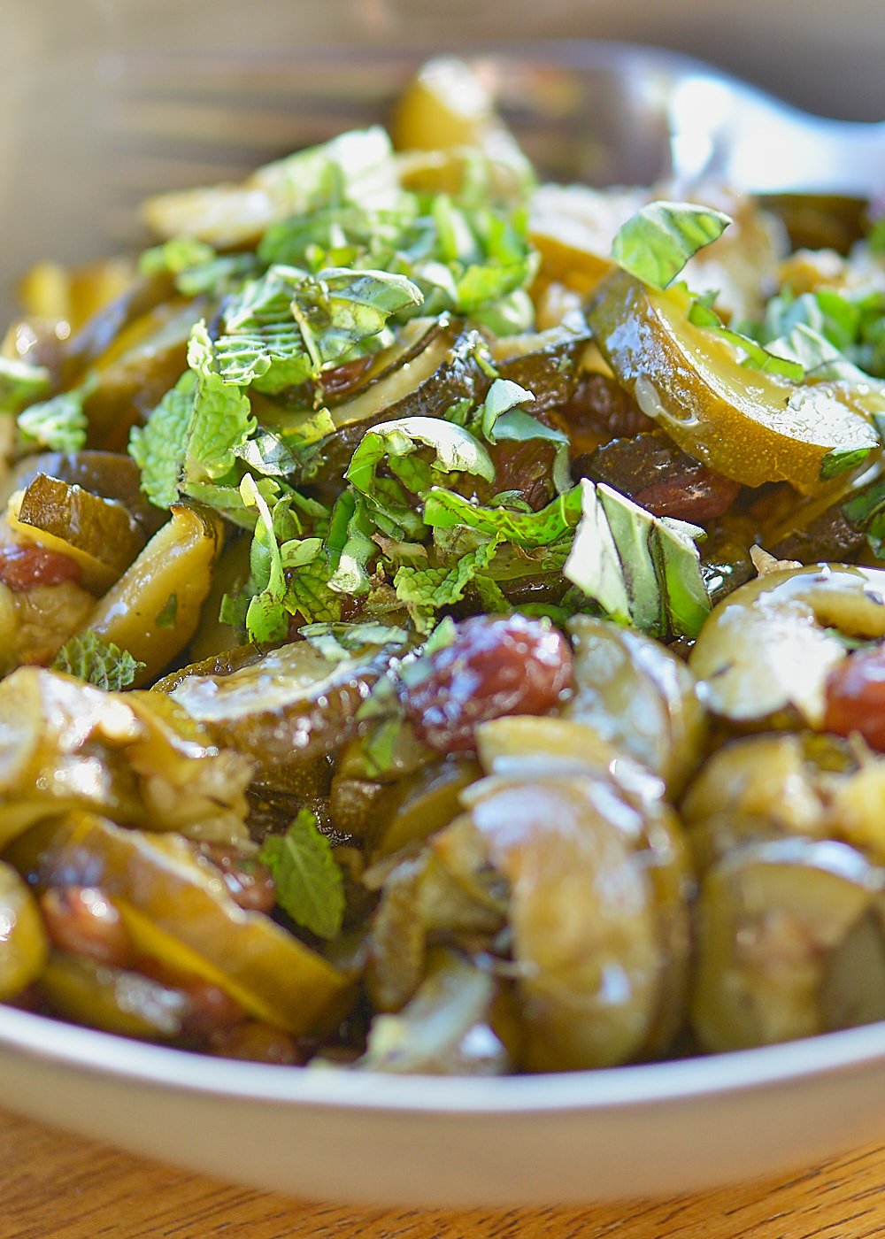 photo culinaire de Courgettes à l'aigre-douce d'Ottolenghi