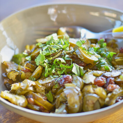 recette de courgettes à l'aigre-douce d'Ottolenghi