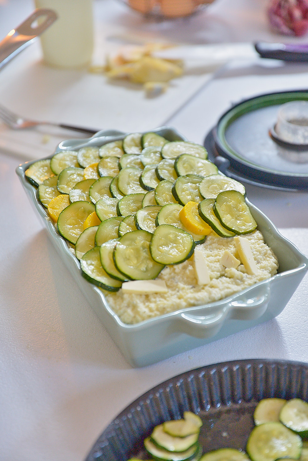 photo de l'étape finale du gratin de courgette à la brousse