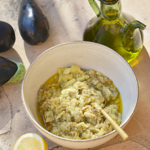 recette de Salade d'aubergine cuite