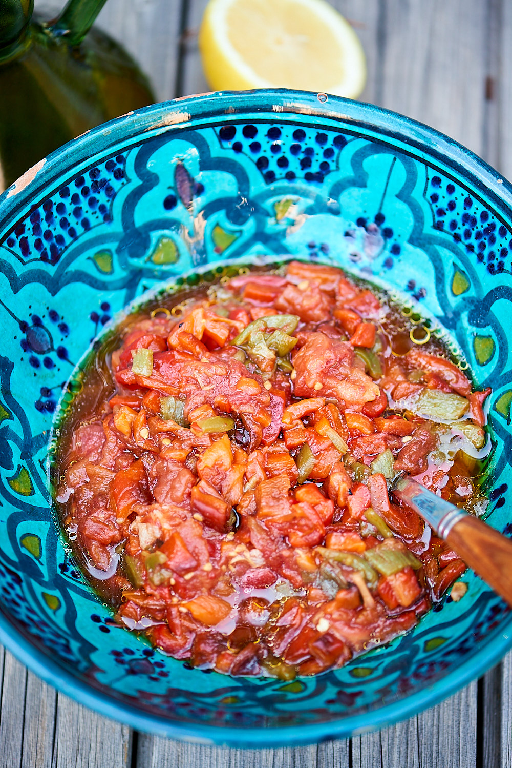 photo de la salade cuite poivrons et tomates