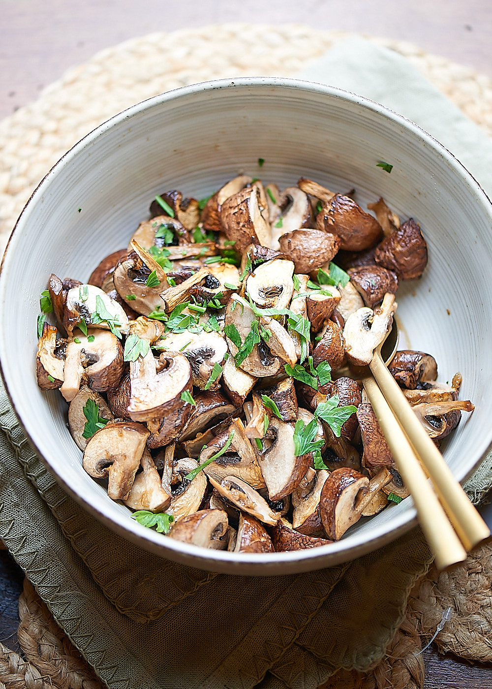 photo culinaire de Champignons rôtis à l'airfryer