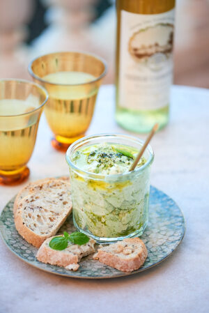 Crème de fromage au pistou